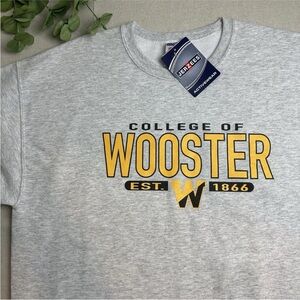 Jerzees Size L College of Wooster Ohio Scots Sweatshirt Gray Soft Pullover NWT